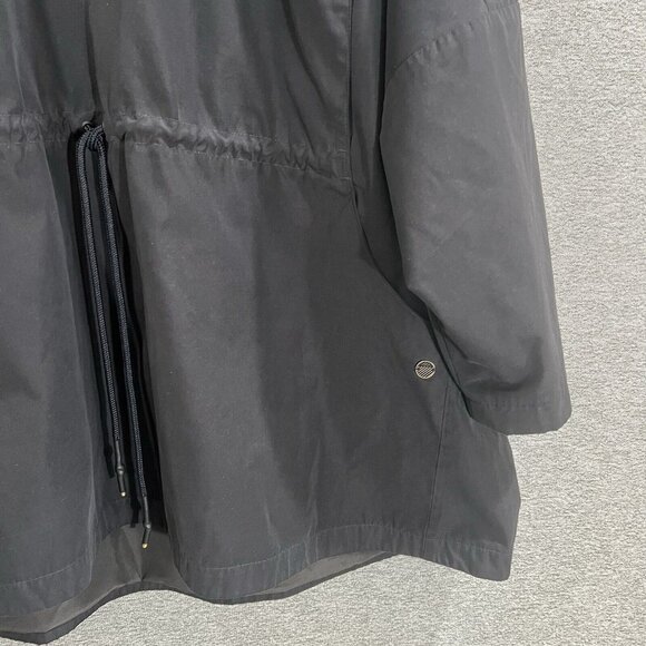 Superdry Quarter Snap Button Jacket Women Sz 10 Waist Drawstring Lined Black - Picture 4 of 14